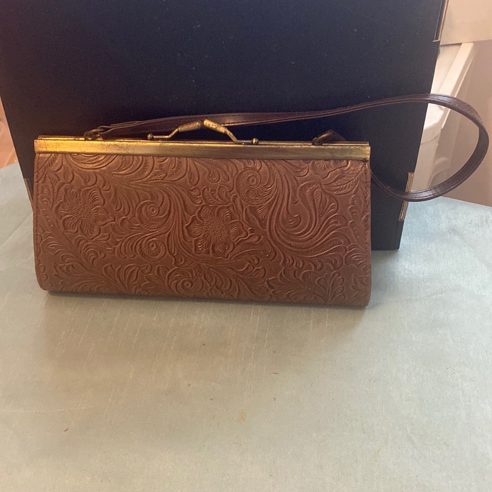 BROWN CONVERTIBLE CLUTCH BAG